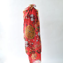 Load image into Gallery viewer, Red silk and cotton pareo