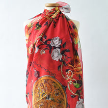 Load image into Gallery viewer, Red silk and cotton pareo