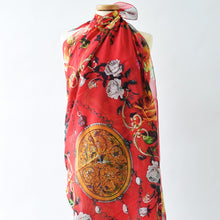 Load image into Gallery viewer, Red silk and cotton pareo