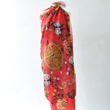 Load image into Gallery viewer, Red silk and cotton pareo