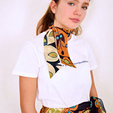 Carica l'immagine nel visualizzatore di Gallery, twilly cotone geometrie arancio