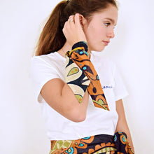 Carica l'immagine nel visualizzatore di Gallery, twilly cotone geometrie arancio