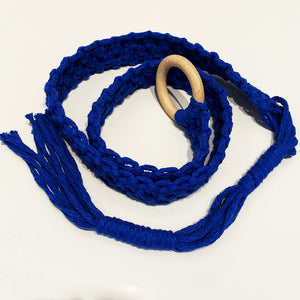 Macramè belt blue