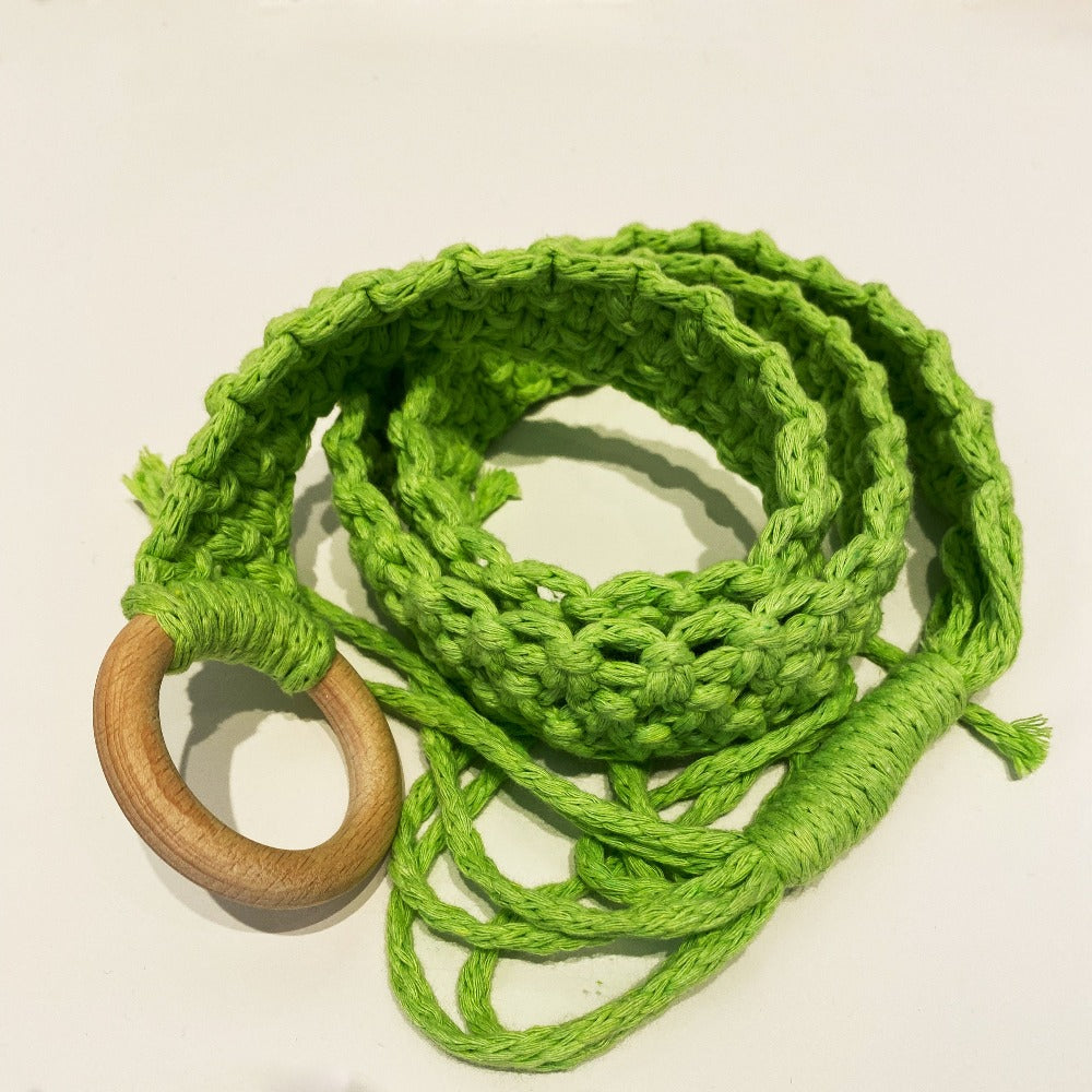Cintura in macramè verde