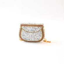 Load image into Gallery viewer, Large trapeze clutch bag gold colour
