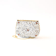 Load image into Gallery viewer, Large trapeze clutch bag gold colour
