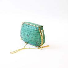 Load image into Gallery viewer, Large trapeze clutch bag gold colour
