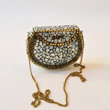 Load image into Gallery viewer, Large trapeze clutch bag gold colour
