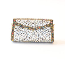 Load image into Gallery viewer, Large trapeze clutch bag gold colour
