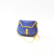 Load image into Gallery viewer, Large trapeze clutch bag gold colour
