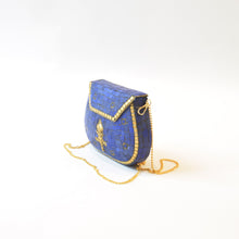 Load image into Gallery viewer, Large trapeze clutch bag gold colour

