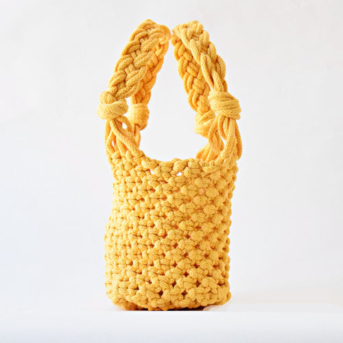 Borsa macramè gialla