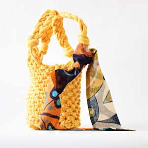 Borsa macramè giallo ocra