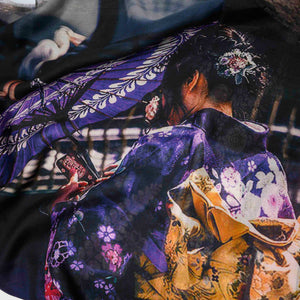 Sciarpa modal cachemire foto stampata geisha